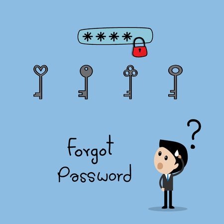 Keys with text box locked forgot password conceptのイラスト素材