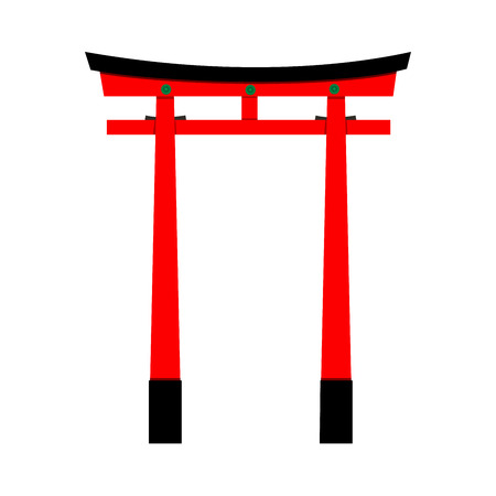 Torii Japan gate icon in flat style on a white background のイラスト素材