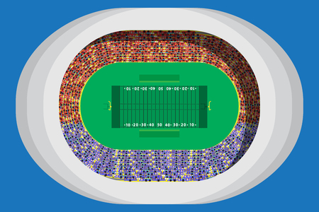 American footbal stadium with full attendance in top viewのイラスト素材