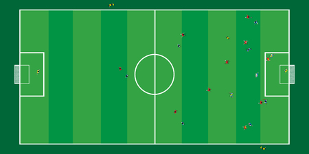 Football math play on stadium topviewのイラスト素材