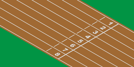 Empty running track at finish lineのイラスト素材