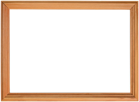 Wood real frame for picture or photo. Isolated on white backgound, with clipping path.