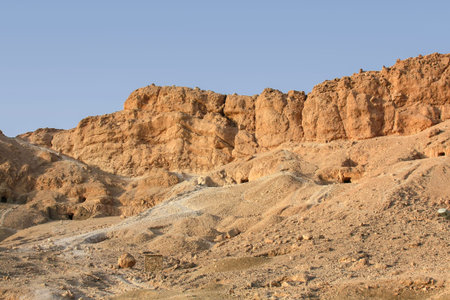 Valley Of The Queens, Luxor, Egypt. Ancient undeground tombs in mountain.の写真素材