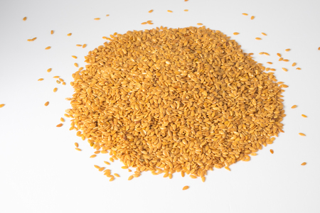 golden flax seed or linseedの写真素材