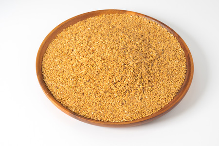 golden flax seed or linseedの写真素材