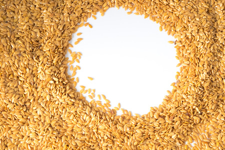 golden flax seed or linseedの写真素材