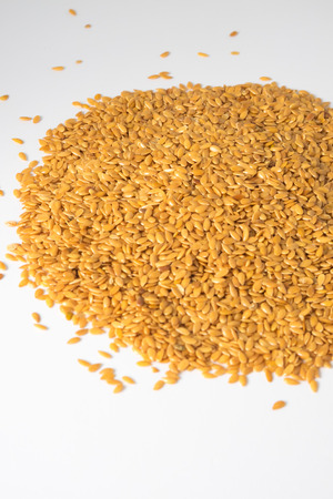 golden flax seed or linseedの写真素材