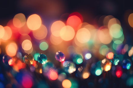Colorful lights bokeh abstract background. Christmas and New Year conceptの素材