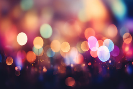 abstract background of bokeh defocused lights and shadow - vintage filterの素材