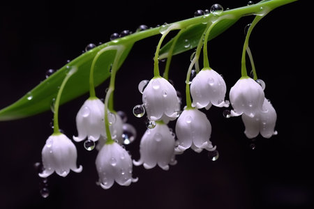 Lily of the valley, Convallaria majalis, water dropsの素材