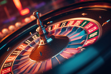 Roulette wheel in casino. 3d illustration. Vintage style.の素材