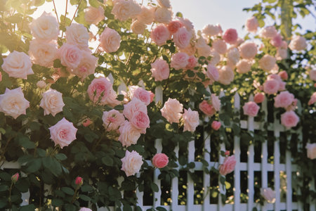 Roses in the garden, Roses are beautiful with a beautiful sunny day.の素材