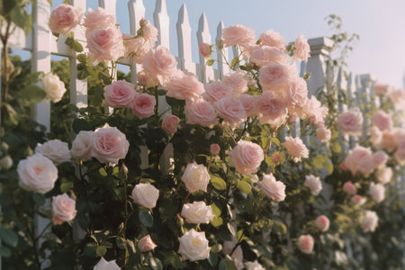 Beautiful pink roses in the garden. Selective focus. Vintage.の素材
