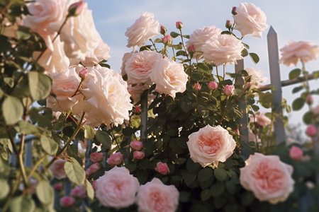Roses in the garden. Roses are beautiful with a beautiful sunny day.の素材