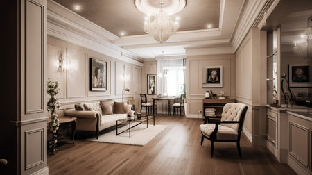 Luxury living room interior in classic style. Luxury home design.の素材