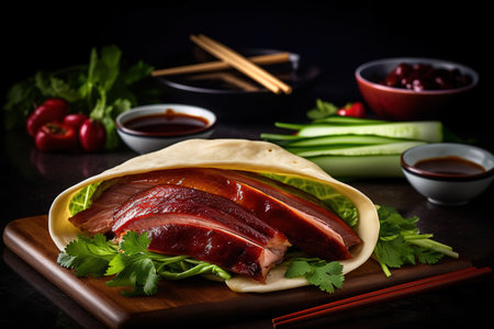 Delicious Peking Duck, roast duck, Food magazine photographの素材