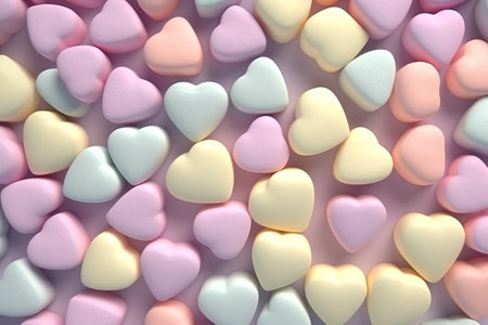 Valentine's Day background with pink and yellow hearts. 3d renderingの素材
