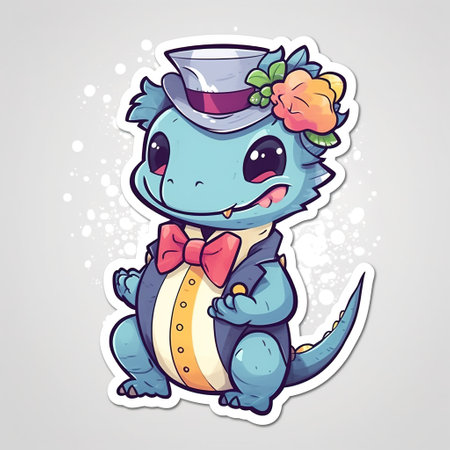 Cute Cartoon Dinosaur Mascot Character. Vector Illustration.の素材