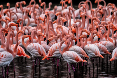 Greater flamingos (Phoenicopterus ruber)の素材