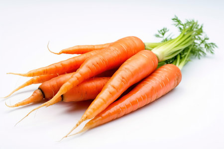 Fresh carrots isolated on white background. Studio shot. Healthy food.の素材