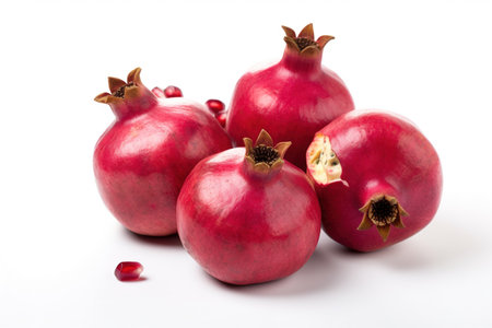 Pomegranate on a white background. Garnet fruit.の素材
