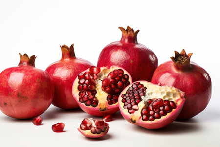 Pomegranate fruit on a white background. Isolated.の素材