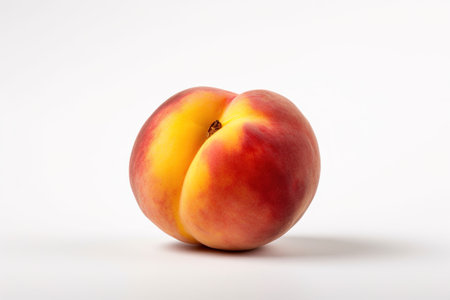 Peach on a white background. Fresh fruit. Healthy food.の素材