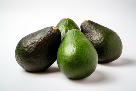 Avocado isolated on white background. Close up of fresh avocados.の素材