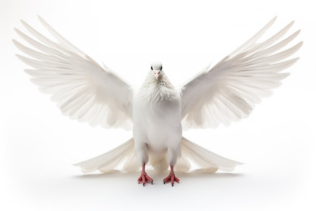 Pigeon on a white background. Studio shot. Isolated.の素材