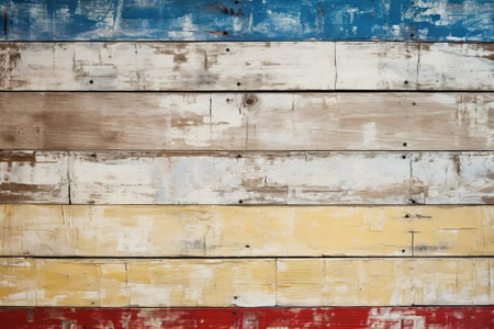 Old painted wood wall - texture or background for design with copy space.の素材