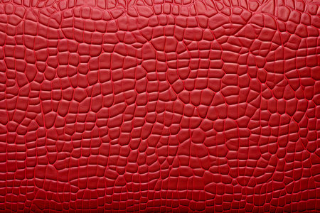 Red crocodile leather texture background for design with copy space for text or image.の素材