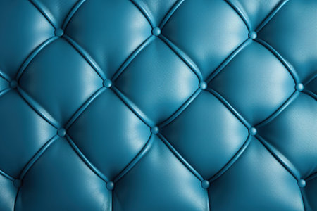 Closeup of blue leather upholstery texture background. 3d renderの素材