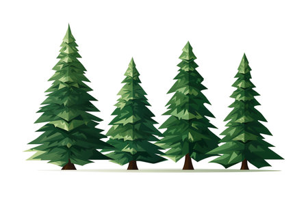 Pine trees isolated on white background. Vector illustration. Eps 10.の素材