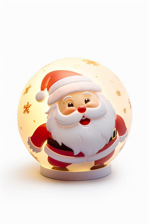 Santa Claus in a Christmas ball on a white background. 3dの素材