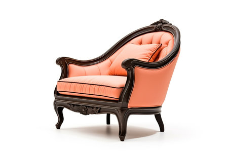 Classic armchair isolated on white background. 3d render image.の素材