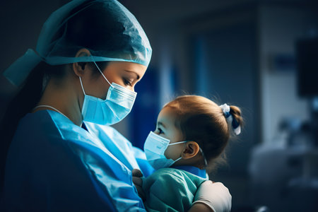 Little girl with her mother at the dental surgery. Dentistry concept.の素材