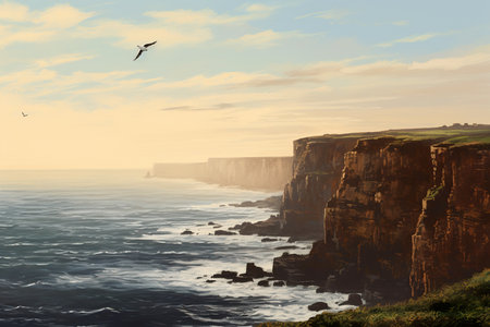 Cliffs of Moher at sunrise, County Clare, Ireland.の素材