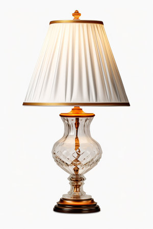 Vintage table lamp isolated on a white background. 3d renderの素材
