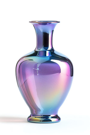 Empty glass vase isolated on white background. 3d render.の素材