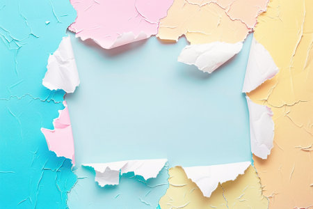 Torn paper with space for your message on blue and pink backgroundの素材