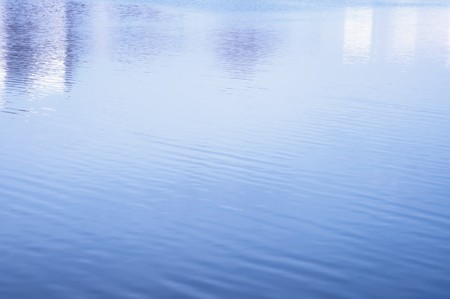 Still water background. Clear and smooth surface of riverの写真素材