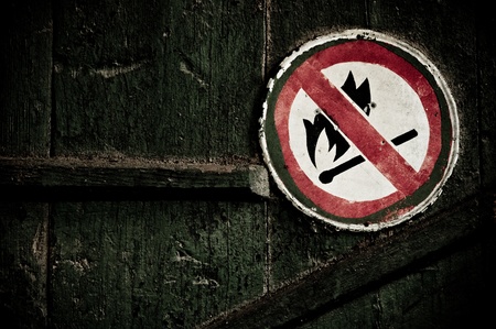 &quot,No fire&quot, sign on the wall. Grunge styleの写真素材