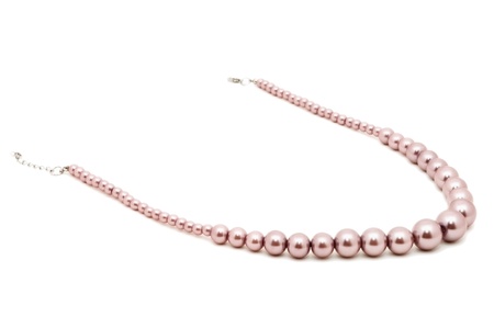 Closeup of necklace. Isolated on white backgroundの写真素材