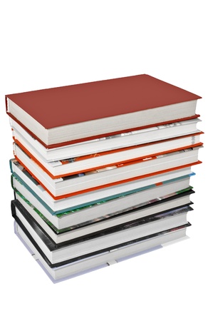 A pile of books. Isolated on white backgroundの写真素材