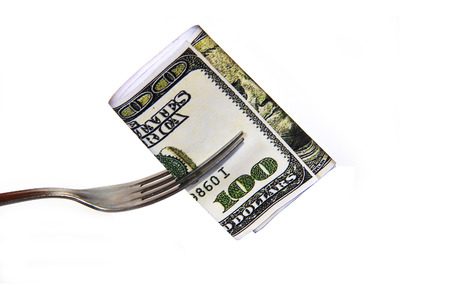 Eating 100 Dollarの写真素材