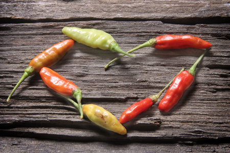 Red Chili pepper heart shape