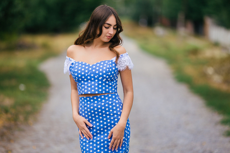 Close-up fashion woman portrait of young pretty trendy girl posiの写真素材