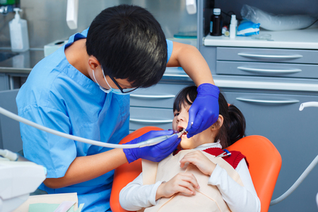 Pediatric dentistry, prevention dentistry, oral hygiene concept.の写真素材