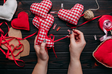 Present for Valentines day. Creative diy craft hobby. Making ha