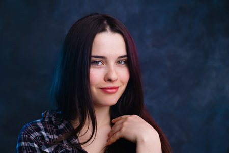 Young cute smiling girl with healthy skin and hair and attractivの写真素材